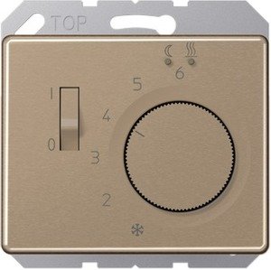 Фото Jung SL500 FTRSL231GB Термостат комнатный (10 А, 230 В, золотая бронза)