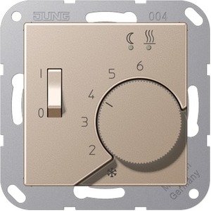Фото Jung A500 FTRA231CH Термостат для теплых полов (10 А, 230 В, скрытая установка, шампань)