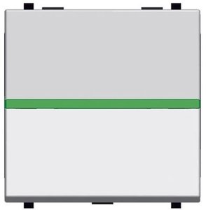 Фото ABB Zenit 2CLA220450N1301 Кнопка с Н.О. контактом 2 модуля (16 А, подсветка, под рамку, скрытая установка, серебристый)