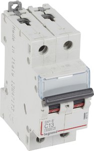 Фото Legrand DX3-E 407276 Автоматический выключатель двухполюсный 13А (6 кА, C)