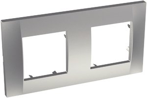 Фото Schneider Electric Altira ALB46652 Рамка 2-постовая (горизонтальная, металлик)