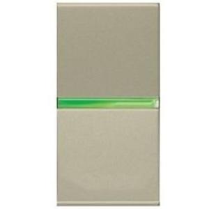 Фото ABB Zenit 2CLA210150N1901 Выключатель одноклавишный 1 модуль (16 А, индикация, под рамку, скрытая установка, шампань)