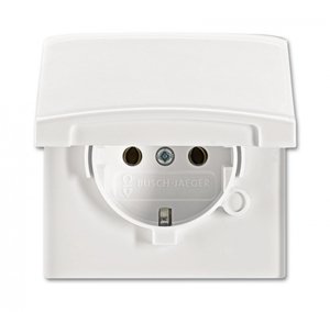 Фото ABB Allwetter 2CKA002064A0292 Розетка SCHUKO (16 А, под рамку, скрытая установка, з/к, шторки, крышка, слоновая кость)