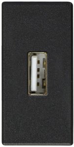 Фото Simon Simon 27 2701090-038 Розетка USB (1 модуль, USB, тип А, под рамку, скрытая установка, графит)