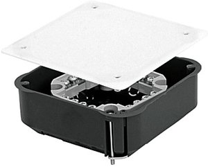 Фото EKF plc-kmp-020-024 Коробка распаячная КМП-020-024 для полых стен с металлическими лапками, клеммником и крышкой (110х110х45) PROxima