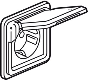 Фото Legrand Soliroc 077835 Розетка (16 А, з/к, шторки, крышка, в сборе, скрытая установка, хром)