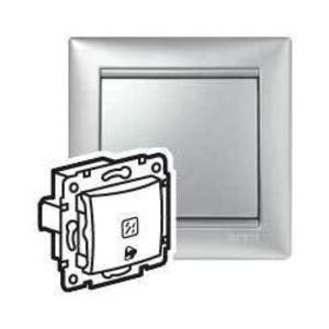 Фото Legrand Valena 770115 Выключатель кнопочный (подсветка, 10 А, под рамку, с/у, алюминий)