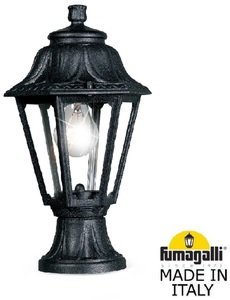 Фото Fumagalli Mikrolot/Anna E22.110.000.AXF1R Светильник наземный на низкой ножке 385 мм (корпус черный, плафон прозрачный)