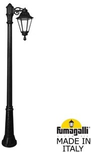 Фото Fumagalli Ricu Bisso/Rut 1L E26.157.S10.AXF1R Светильник садовый с 1 фонарем 2100 мм (корпус черный, плафон прозрачный)