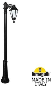Фото Fumagalli Ricu Bisso/Rut 1L E26.157.S10.AYF1R Светильник садовый с 1 фонарем 2100 мм (корпус черный, плафон опал)