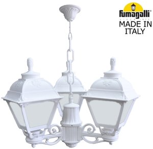 Фото Fumagalli Sichem/Cefa 3L U23.120.S30.WYF1R Люстра уличная с 3 фонарями 690 мм (корпус белый, плафон опал)