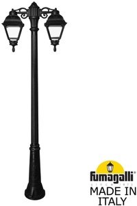 Фото Fumagalli Bisso/Cefa 2L Dn U23.157.S20.AXF1RDN Светильник садовый с 2 фонарями 2010 мм (корпус черный, плафон прозрачный)