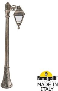 Фото Fumagalli Bisso/Cefa 1L U23.158.S10.BXF1R Светильник садовый с 1 фонарем 1600 мм (корпус античная бронза, плафон прозрачный)