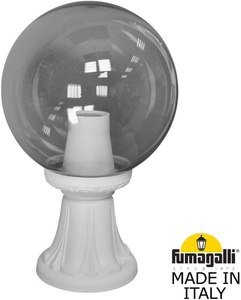 Фото Fumagalli Minilot/G250 G25.111.000.WZE27 Светильник наземный на низкой ножке 390 мм (корпус белый, плафон дымчатый)