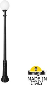Фото Fumagalli Ricu/G250 G25.157.000.AYE27 Светильник садовый с 1 фонарем 2250 мм (корпус черный, плафон матовый)