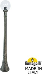 Фото Fumagalli Artu/G250 G25.158.000.BXE27 Светильник садовый с 1 фонарем 1710 мм (корпус античная бронза, плафон прозрачный)