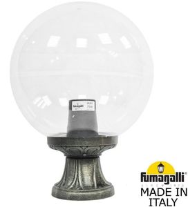 Фото Fumagalli Mikrolot/G300 G30.110.000.BXE27 Светильник наземный на низкой ножке 405 мм (корпус античная бронза, плафон прозрачный)