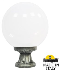 Фото Fumagalli Mikrolot/G300 G30.110.000.BYE27 Светильник наземный на низкой ножке 405 мм (корпус античная бронза, плафон опал)