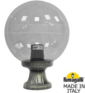 Фото Fumagalli Mikrolot/G300 G30.110.000.BZE27 Светильник наземный на низкой ножке 405 мм (корпус античная бронза, плафон дымчатый)