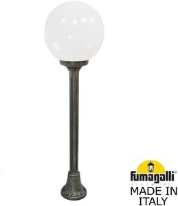 Фото Fumagalli Mizar.R/G300 G30.151.000.BYE27 Столбик освещения садовый 1025 мм (корпус античная бронза, плафон матовый)