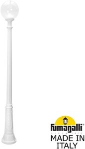 Фото Fumagalli Ricu/G300 G30.157.000.WXE27 Светильник садовый с 1 фонарем 2300 мм (корпус белый, плафон прозрачный)