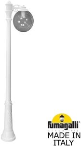 Фото Fumagalli Ricu Bisso/G300 1L G30.157.S10.WZE27 Светильник садовый с 1 фонарем 2100 мм (корпус белый, плафон дымчатый)
