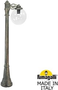 Фото Fumagalli Artu Bisso/G300 1L G30.158.S10.BXE27 Светильник садовый с 1 фонарем 1600 мм (корпус античная бронза, плафон прозрачный)
