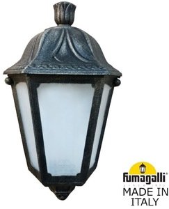 Фото Fumagalli Iesse M22.000.000.BYF1R Светильник-бра уличный 350 мм (корпус античная бронза, плафон матовый)