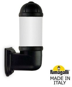Фото Fumagalli Mirella D15.505.000.AYE27 Светильник уличный настенный с 1 фонарем 520 мм (корпус черный, плафон опал)
