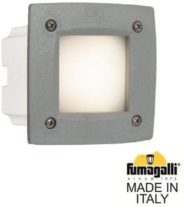 Фото Fumagalli Leti 100 Square 3C1.000.000.LYG1L Подсветка ступеней 134 мм (корпус серый, плафон матовый)