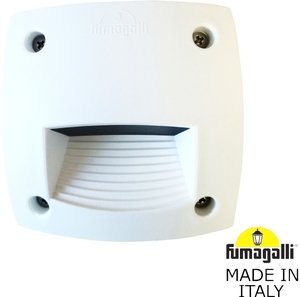 Фото Fumagalli Leti 100 Square-St 3C4.000.000.WYG1L Подсветка ступеней 115 мм (корпус белый, плафон матовый)