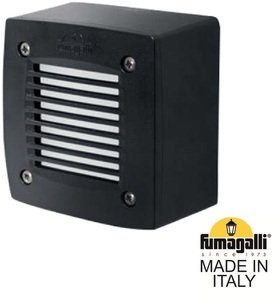 Фото Fumagalli Extraleti 100 Square-Gr 3S2.000.000.AYG1L Подсветка ступеней 120 мм (корпус черный, плафон матовый)