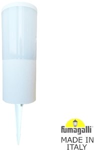Фото Fumagalli Amelia Spike DR2.572.000.WYF1R Прожектор ландшафтный с 1 фонарем 250 мм (250+180 колышек, корпус белый, плафон молочный)