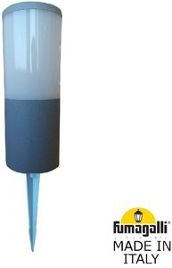 Фото Fumagalli Amelia Spike DR2.572.000.LYF1R Прожектор ландшафтный с 1 фонарем 250 мм (250+180 колышек, корпус серый, плафон молочный)
