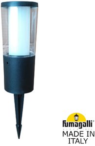 Фото Fumagalli Carlo Spike DR1.572.000.AXU1L Прожектор ландшафтный с 1 фонарем 250 мм (250+180 колышек, корпус черный, плафон молочный/прозрачный)