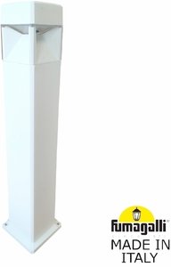 Фото Fumagalli Elisa 800 DS2.564.000.WXD1L Столбики освещения садовые высотой до 1 метра Модерн с 1 фонарем 800 мм (корпус белый, плафон прозрачный)
