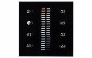 Фото Arlight 021062 Панель сенсорная Sens SR-2830B-AC-RF-IN Black (220V, MIX+DIM, 4 зоны)