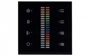 Фото Arlight 019062 Панель сенсорная Sens SR-2830C-AC-RF-IN Black (220V, RGB+CCT, 4 зоны)