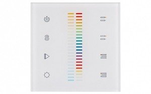 Фото Arlight 021035 Панель сенсорная Sens SR-2830C-AC-RF-IN White (220V, RGB+CCT, 4 зоны)