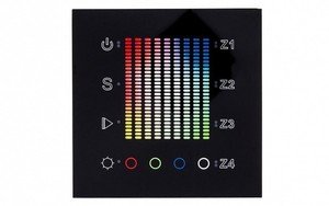 Фото Arlight 020585 Панель сенсорная Sens SR-2831AC-RF-IN Black (220V, RGB, 4 зоны)