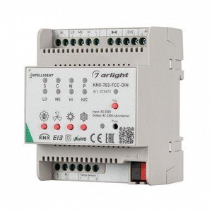 Фото Arlight 025673 Контроллер фанкойла KNX-703-FCC-DIN (230V, 3x6A)