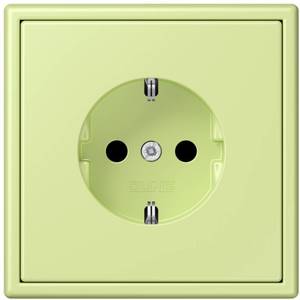 Фото Jung Le Corbusier LC1520KI32053 Розетка с заземляющим контактом (16 А, под рамку, шторки, скрытая установка, vert jaune clair)