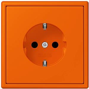 Фото Jung Le Corbusier LC1520KI32080 Розетка с заземляющим контактом (16 А, под рамку, шторки, скрытая установка, orange)