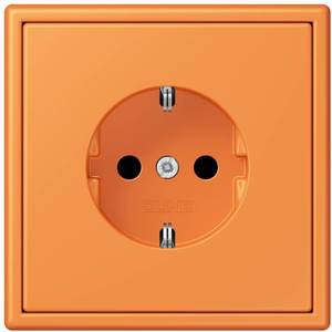 Фото Jung Le Corbusier LC1520KI32081 Розетка с заземляющим контактом (16 А, под рамку, шторки, скрытая установка, orange clair)