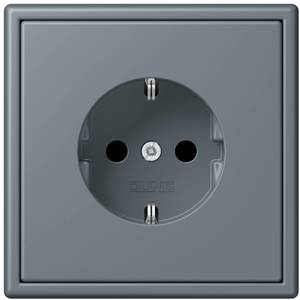 Фото Jung Le Corbusier LC1520KI4320H Розетка с заземляющим контактом (16 А, под рамку, шторки, скрытая установка, gris 59)