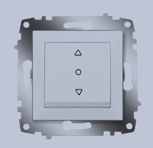 Фото ABB Cosmo 619-011000-297 Выключатель жалюзи трехпозиционный (10 А, с фиксацией, под рамку, скрытая установка, алюминий)