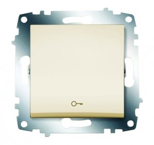 Фото ABB Cosmo 619-010300-204 Выключатель кнопочный (10 А, «ключ», под рамку, скрытая установка, кремовый)
