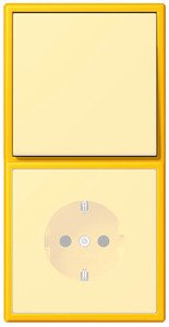 Фото Jung Le Corbusier LC9824320W Рамка 2-постовая (универсальная, le jaune vif)