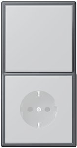 Фото Jung Le Corbusier LC98232010 Рамка 2-постовая (универсальная, gris fonce 31)