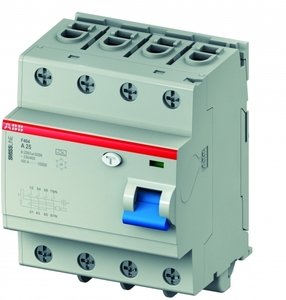 Фото ABB 2CCF544110E0250 Выключатель дифференциального тока четырехполюсный 25 А 30 мА (тип А)